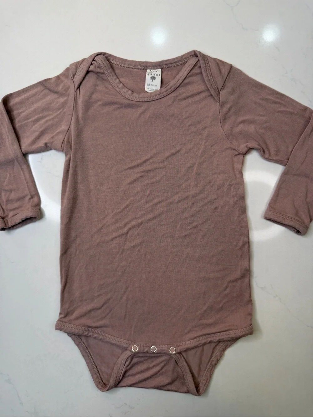 Kate Quinn Bamboo Long Sleeve Bodysuit 18-24M Mauve Viscose from Bamboo